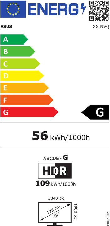 Energy Label ASUS ROG Strix XG49VQ (3840 x 1080 pixels, 49")