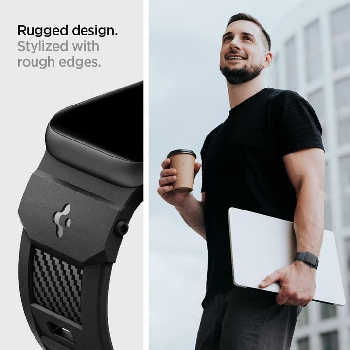 Image du produit Spigen BANDE RUGGED Apple Watch 4/5/6/7/8/SE (38/40/41MM) MATTE BLACK (38 mm, 40 mm, 41 mm, Polyuréthanes thermoplastiques (TPU))