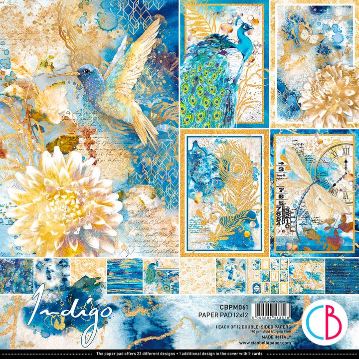 Produktbild Ciao Bella Scrapbook-Papier "Indigo", 12 Blatt, 30,5 x 30,5 cm (190 g/m², 12 x)
