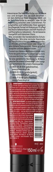 Produktbild Schwarzkopf Brillance Brillance Glanz-Behandlung Haar Glossing (Kühles Blond)