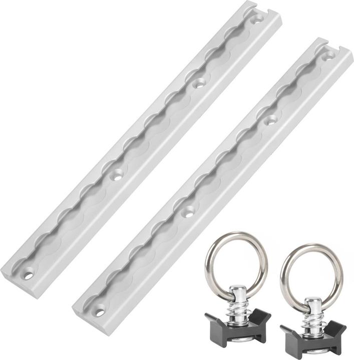 Produktbild Stahlwerk Zurrschienen 2er Set mit Zurrösen 30 cm Aluminium Airlineschiene