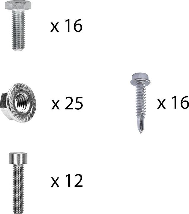 Actual product image Offgridtec Befestigungskit mit Stehfalzklemmen für Schrägdachmontage 5 Solarpanele Rahmenhöhe 40mm
