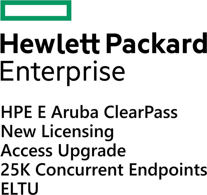 Actual product image HPE E Aruba ClearPass, New Licensing, Access, Upgrade, 25K Concurrent Endpoints, E-LTU (25000 Devices)