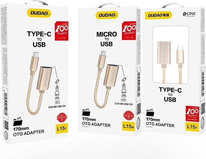 Produktbild Dudao adapter cable OTG USB 2.0 to micro USB gray (L15M) (15 m, USB 2.0)