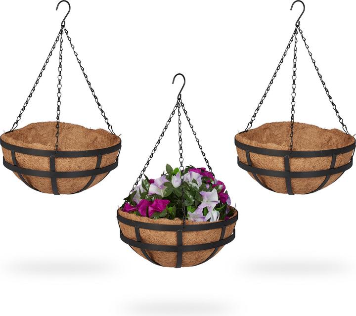 Produktbild Relaxdays 3x Blumenampel (31 cm)