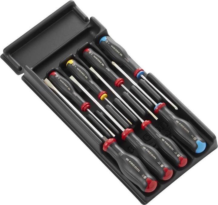 Productafbeelding Facom Module met 8 PROTWIST® schroevendraaiers, sleuf, kruiskop en Pozidriv®.