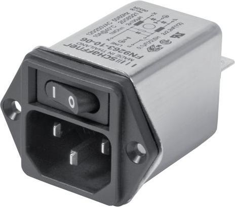 Image du produit Schaffner EMV Fiche d'appareil avec filtre, 10A, 250VAC