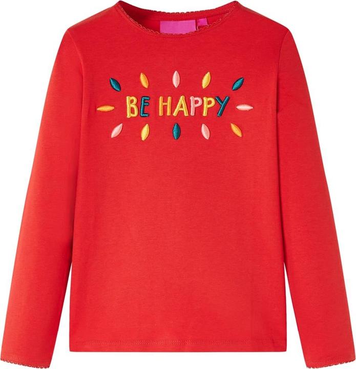 VidaXL Kinder-Langarmshirt Rot 116,Material: 95 % Baumwolle. 5 (116)