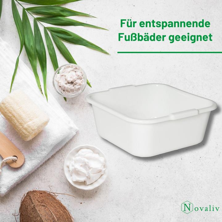 Produktbild Novaliv 10x Spülschüssel eckig 10,5L, 34x34 cm, Weiss, BPA-frei Spülmaschinenfest Ideal für Küche und (34 cm, 10.50 l, 10 x)