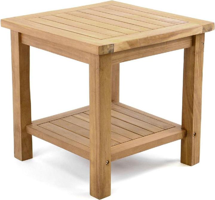 Produktbild VCM Beistelltisch Blumenhocker Teakholz behandelt Balkon Terrasse 50x50cm (50 cm)
