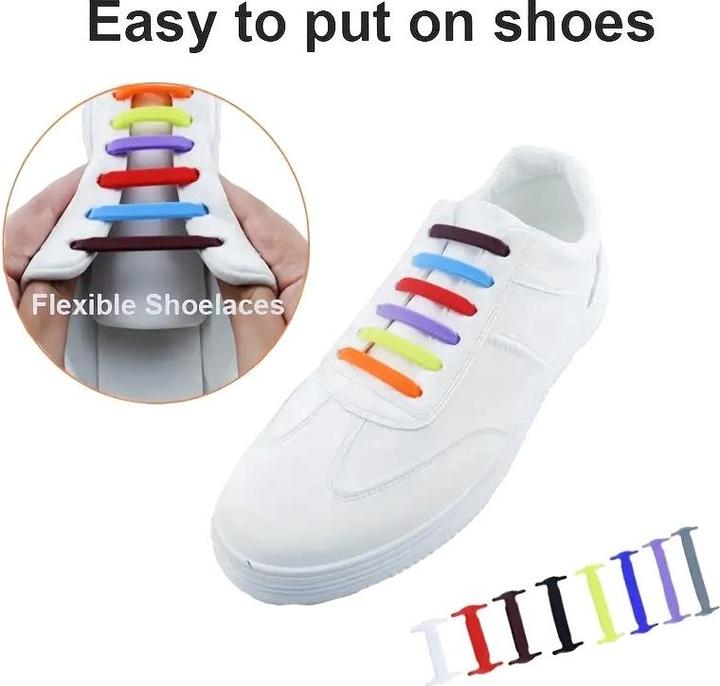 Immagine prodotto Cbx Elastische Silikon-Schnürsenkel – 16-teiliges Set in bunten Farben
