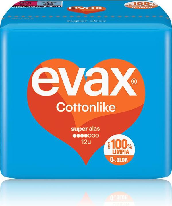 Actual product image Evax COTTONLIKE compresas super alas 12 uds (12 x)
