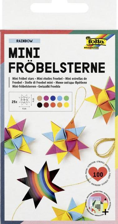 Image du produit Folia Papier à dessin en argile Bandes de papier plié pour étoiles Fröbel (130 g/m², 100 x)