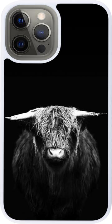 Actual product image PhoneLook Cover silicone white Highland calf black (Apple iPhone 12 Pro Max)