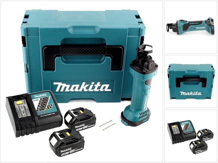 Makita DCO 180 RTJ Akku Rotationsschneider 18V + 2x Akku 5,0Ah + Ladegerät + Makpac