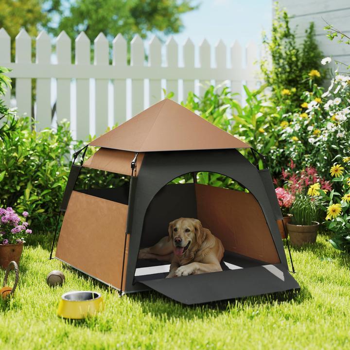 Actual product image PawHut Haustierzelt Polyester Braun (Dog tent)