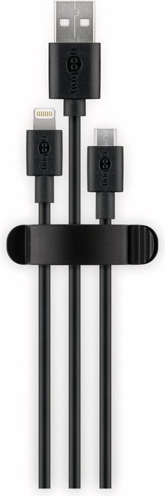 Produktbild Goobay Kabel Management Clip 3-Slots, schwarz (Kunststoffkabelbinder, 55 mm, 3 Stk.)