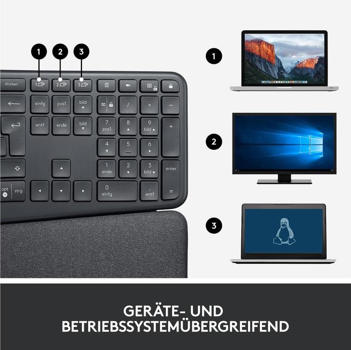 Actual product image Logitech Ergo K860 (Eng. Int., Wireless)