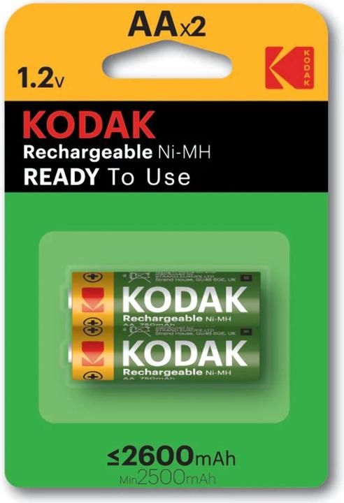 Immagine prodotto Kodak batteria ricaricabile Ni-MH AA 2600 mAh 2 pack - Batteria - Mignon (AA) (2 pz., AA, 2600 mAh)