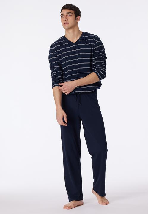 Produktbild Schiesser langer Pyjama Schlafanzug natürlich 100% Baumwolle | auch Übergrössen (4XL)