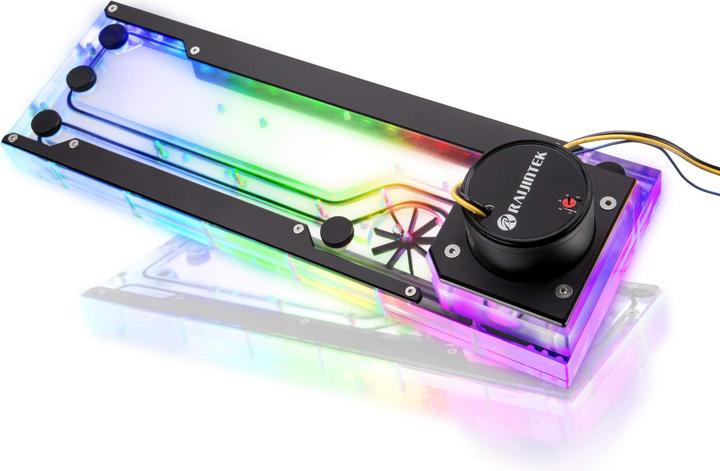 Actual product image Raijintek ACHERON 360 D5 EVO RBW Distro Plate - Acrylic, D-RGB