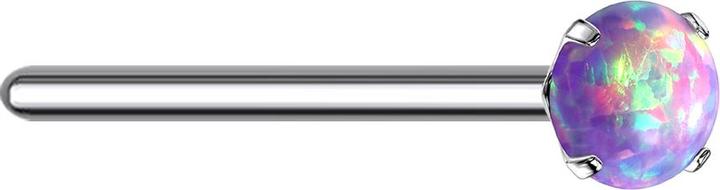 Star Piercing Nasenstecker biegen silber Opal violett gefasst (ohne Messing, Titan G23)