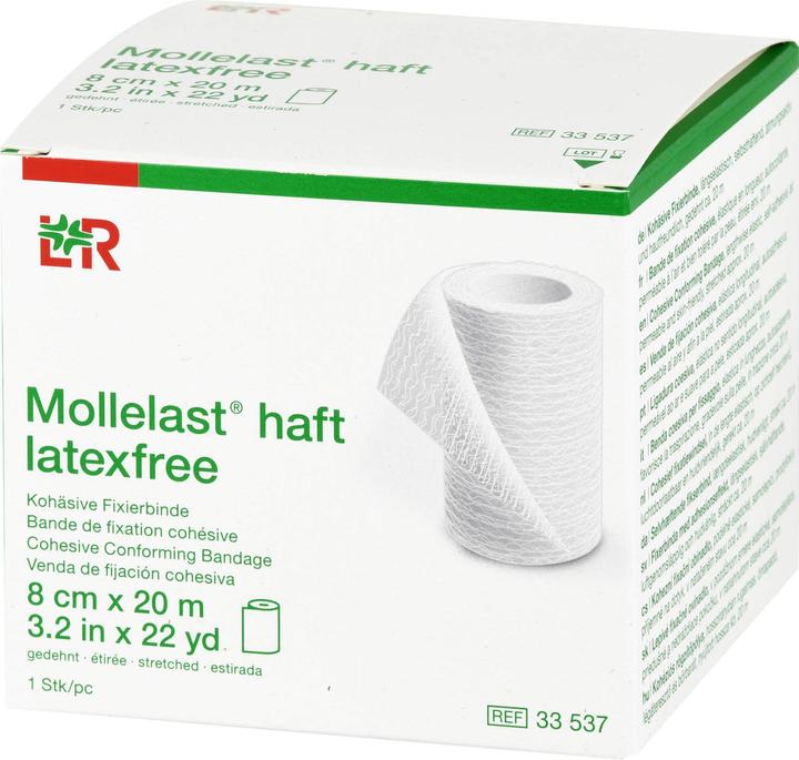 Produktbild Lohmann & Rauscher Mollelast haft latexfrei weiss 8cm x 20m gedehnt, 1 St BIN
