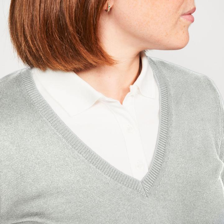 Immagine prodotto Inesis Pullover da golf da donna con scollo a V in cotone - CW 100 grigio