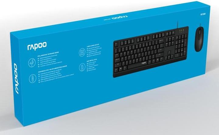 Image du produit Rapoo Kabelgebundenes Kombo Set "NX1500", Schwarz, QWERTZ (DE, Filaire)