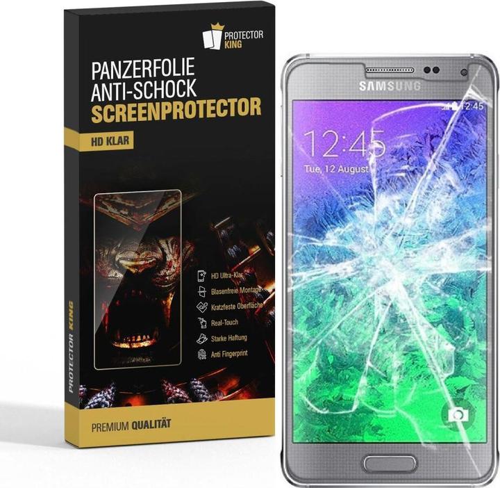 Actual product image Protectorking 2x Panzerfolie Anti-Shock HD Klar (2 Piece, Samsung Galaxy Alpha)