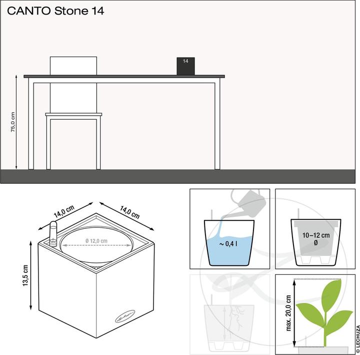 Actual product image Lechuza CANTO Stone 14 (14 cm)