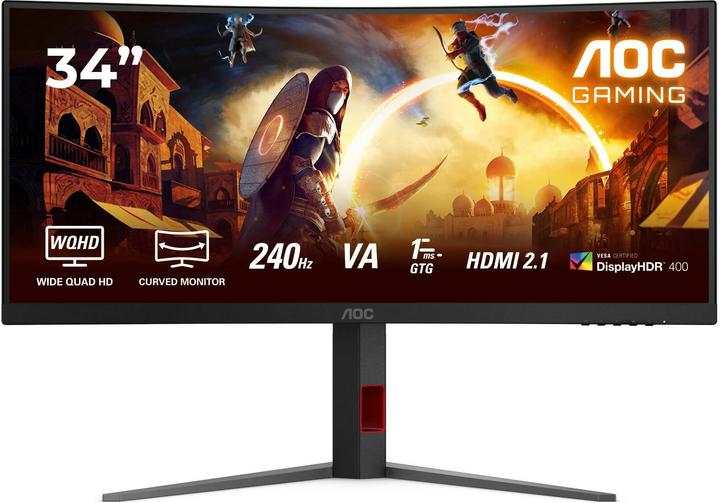 Produktbild AOC 86,4cm (34") CU34G4Z 21:09 2xHDMI+2xDP+USB blackred (3440 x 1440 Pixel, 34")