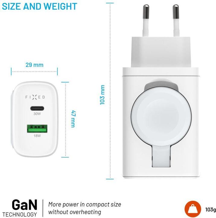 Produktbild Fixed - MagFlip USB-C Charger 33W Apple Watch/USB-C/USB-A (33 W)