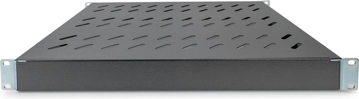 Actual product image Digitus 1U shelf for 48,3cm 19inch network cabinet RAL9005 black for 600mm deep...