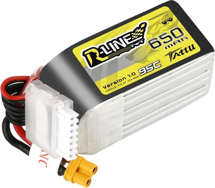 Actual product image Dronefactory Tattu R-Line 650mAh 95C 22.2V 6S1P Lipo with XT30U-F (22.20 V, 650 mAh)