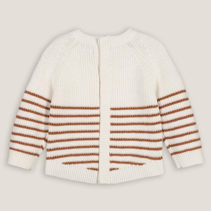 Actual product image La Redoute Collections Chunky knit jumper with a round neckline and button fastening at the back (68)