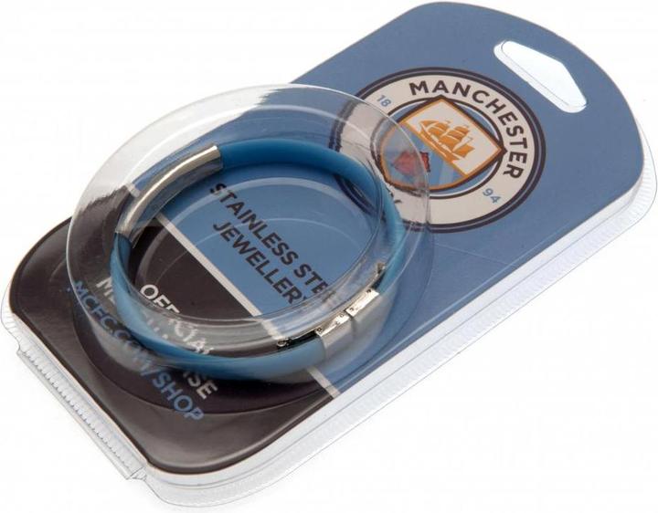 Immagine prodotto Manchester City FC Bracciale Crest in silicone (20 cm, Silicone, Acciaio inossidabile)