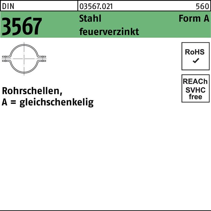 Productafbeelding Pijpklem DIN 3567 gelijkbenig A 305 / NW 300 staal thermisch verzinkt Pijpklemmen, A = gelijk...