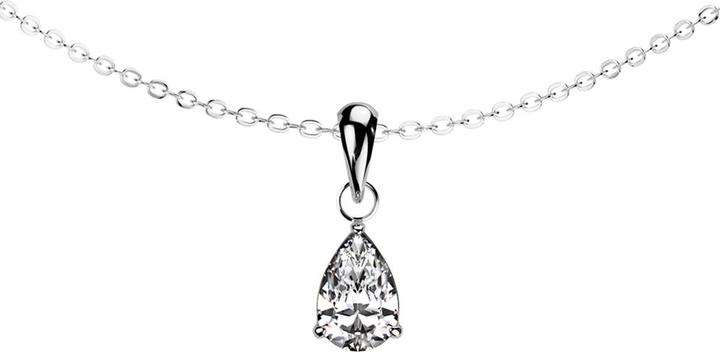 Star Piercing Kette silber Anhänger Tropfen Kristall silber (ohne Messing, Chirurgenstahl 316L)