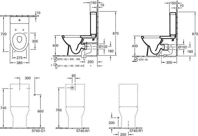 Nutritional values and ingredients Villeroy & Boch CISTERN FOR WC TUBE BOTTOM CON 5740R101