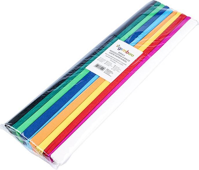 Immagine prodotto Gimboo Carta crespa, rotolo, 50x200cm, 10 pezzi, mix di colori (10 x)