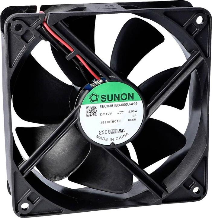 Actual product image Sunon EEC0381B2-000U-A99 Axial fan 12 V/DC 197.03 m³/h (L x W x H) 38 x 120 x (120 mm)