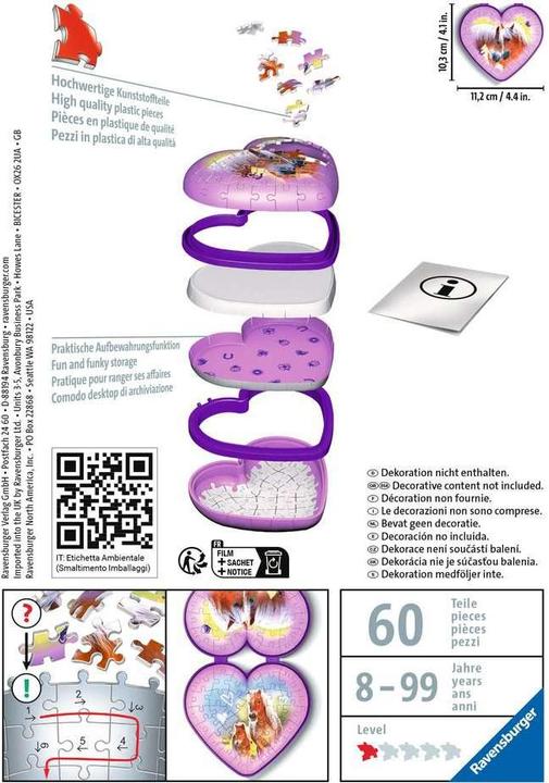 Produktbild Ravensburger Herzschatulle Pferde (54 Teile)
