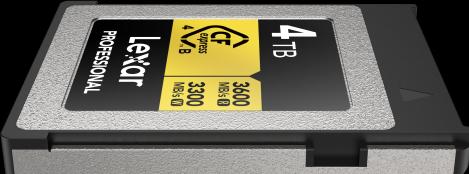 Actual product image Lexar 3600MB/s CFexpress 4.0 B 4TB Gold (4000 GB, CFexpress type B)