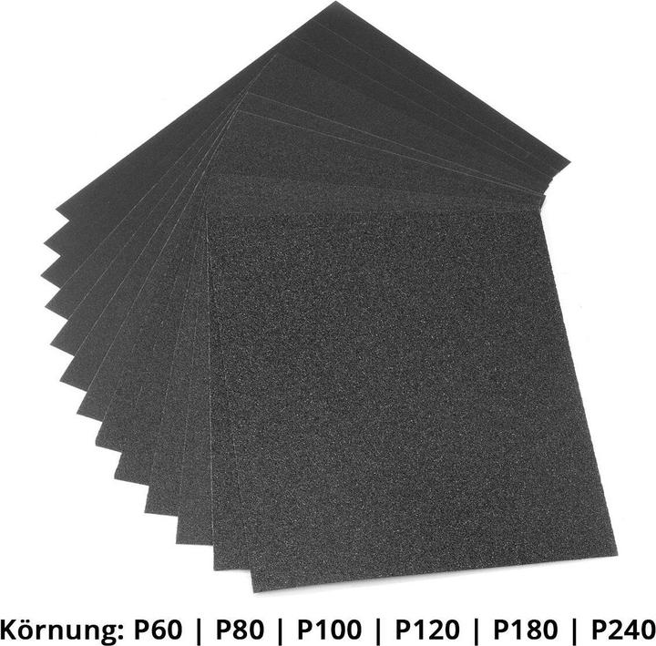 Produktbild Stahlwerk Schleifpapier 12er Set Siliziumcarbid (P80, P180, P60, P240, P100, P120)