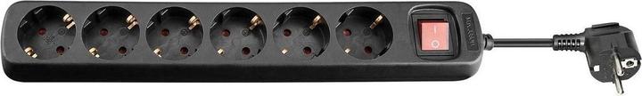 Produktbild MicroConnect 6-way Schuko Socket 5M Black (6 x, CEE 7/3)