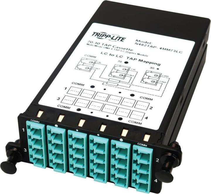 Actual product image Eaton TRIPPLITE Fibre TAP Cassette - Multimode 4x Duplex LC 70/30 Split