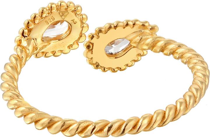 Immagine prodotto Elli Anello Zirconia Drop Look Vintage Argento 925 Placcato Oro (54, 925 Argento)