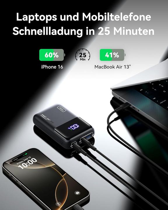 Produktbild INIU Powerbank mit Fast Charge und Power Delivery 3.0 (20000 mAh, 65 W)
