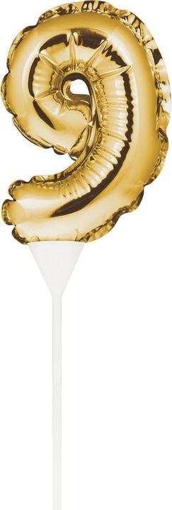 Image du produit Creative Party Mini ballons cake topper nombre 9 or (1 x)